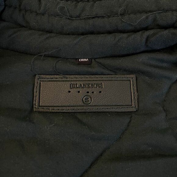 BLANKNYC Quilted Bomber Jacket Oversized Tencel Dark Green Evergreen Sz Small - Picture 3 of 5